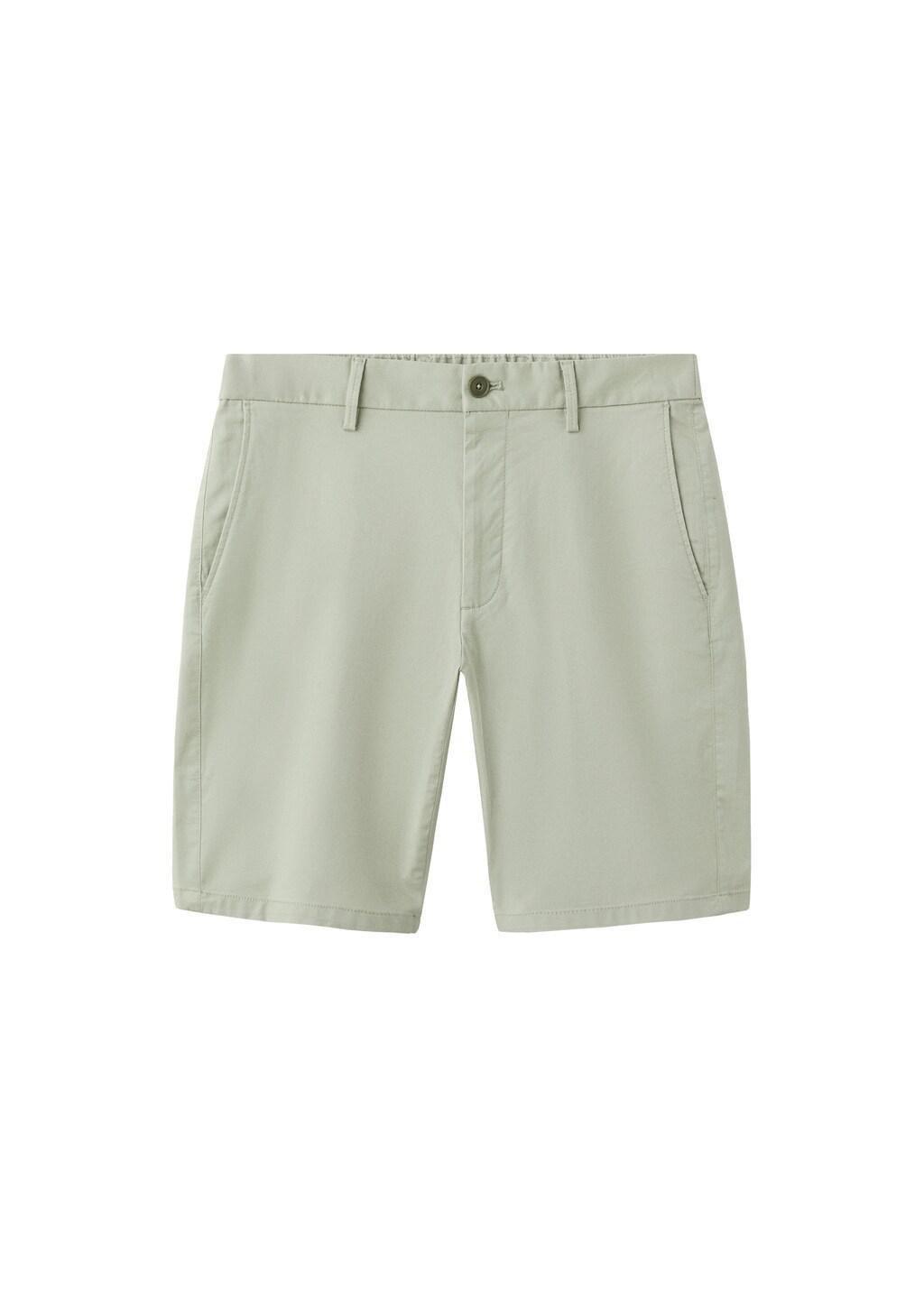 Green Slim-Fit Chino Cotton Bermuda Shorts, Green, large image number 6