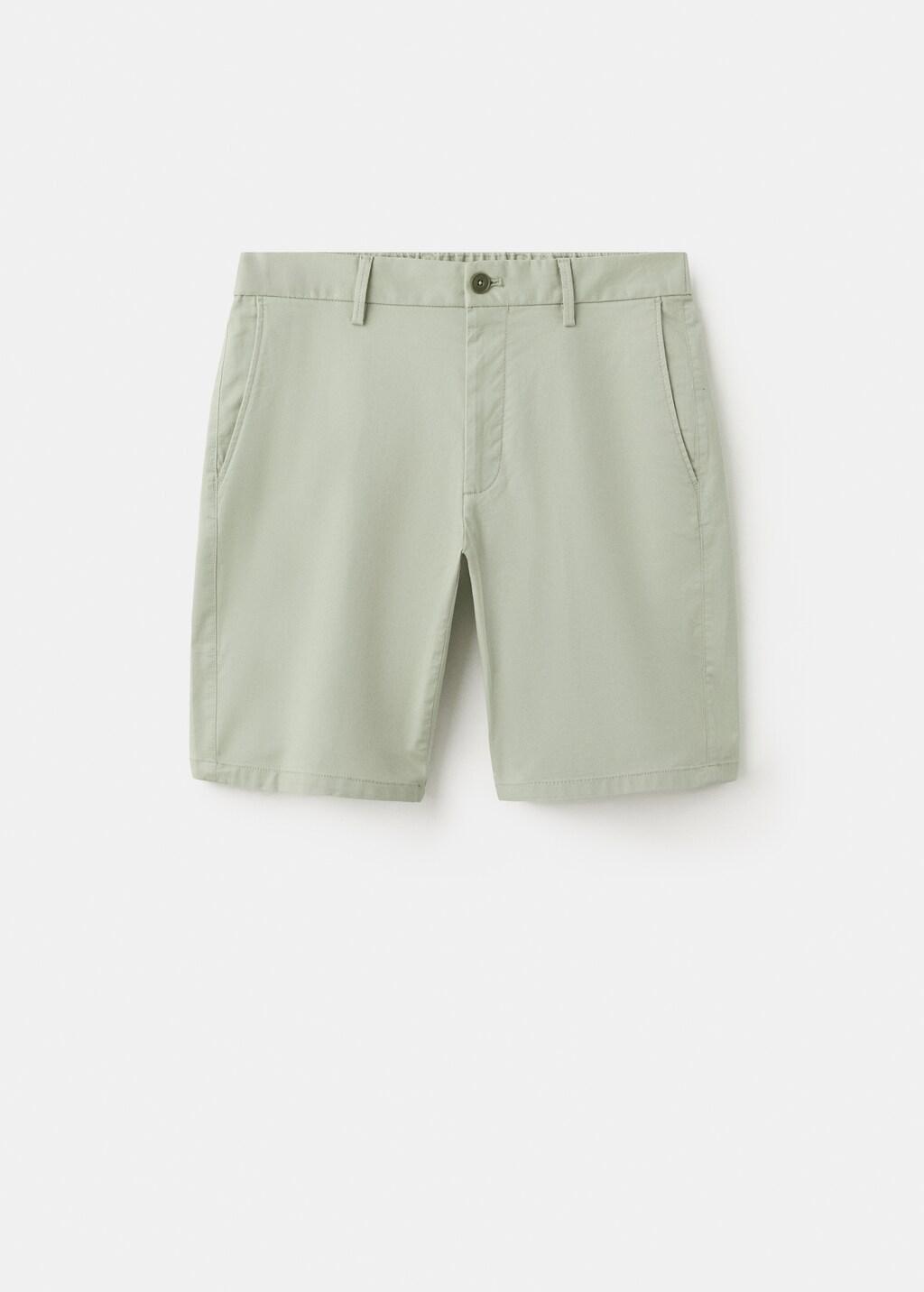 Green Slim-Fit Chino Cotton Bermuda Shorts, Green, large image number 7