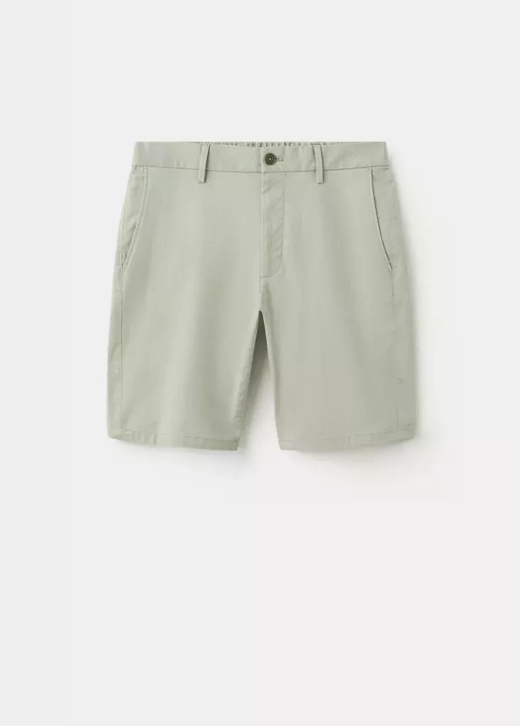 Green Slim-Fit Chino Cotton Bermuda Shorts, Green, large image number 8