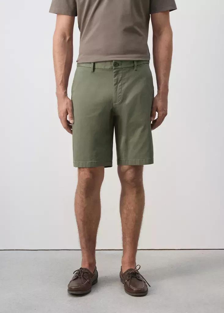 Green Slim-Fit Chino Cotton Bermuda Shorts, Medium Green, large image number 0