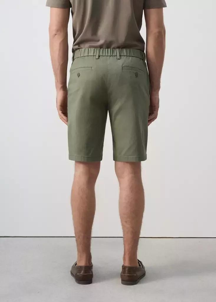 Green Slim-Fit Chino Cotton Bermuda Shorts, Medium Green, large image number 1