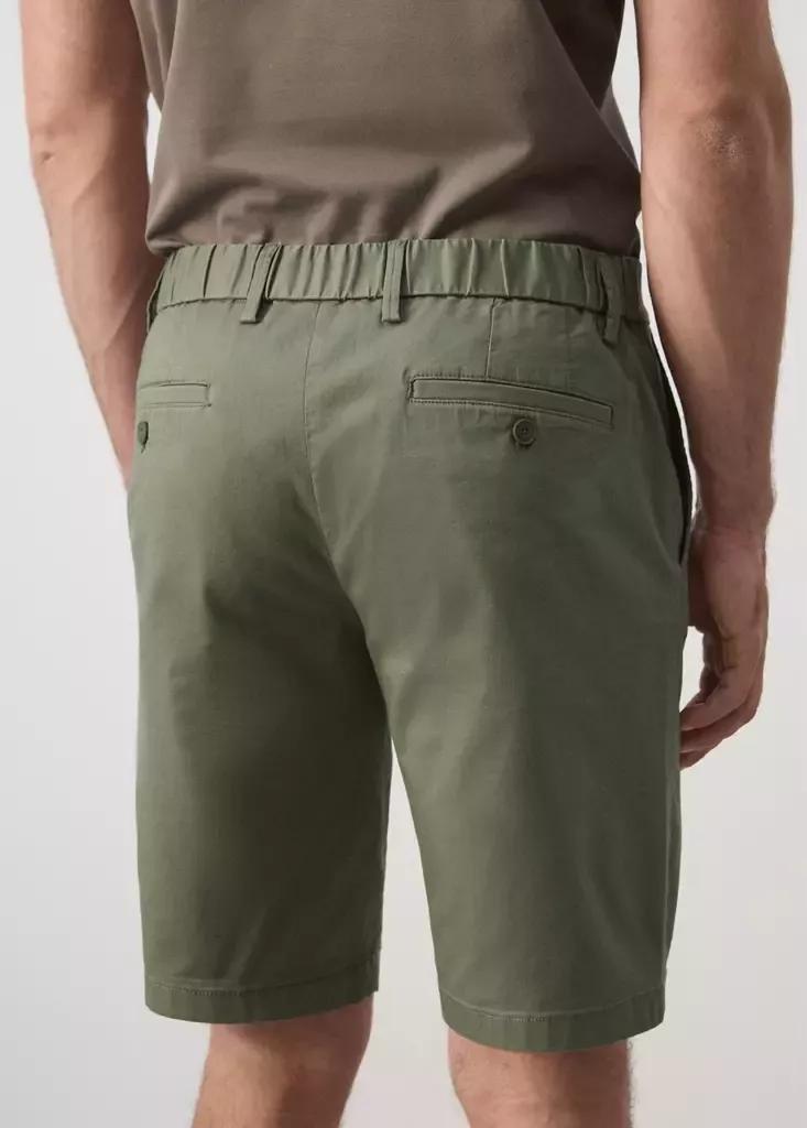 Green Slim-Fit Chino Cotton Bermuda Shorts, Medium Green, large image number 4