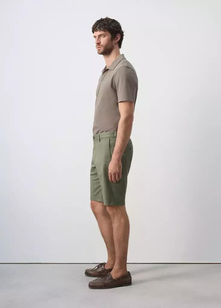 Green Slim-Fit Chino Cotton Bermuda Shorts, Medium Green, large image number 5