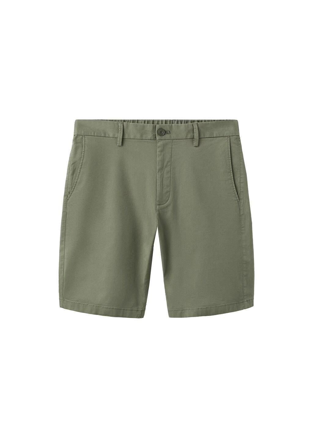 Green Slim-Fit Chino Cotton Bermuda Shorts, Medium Green, large image number 6