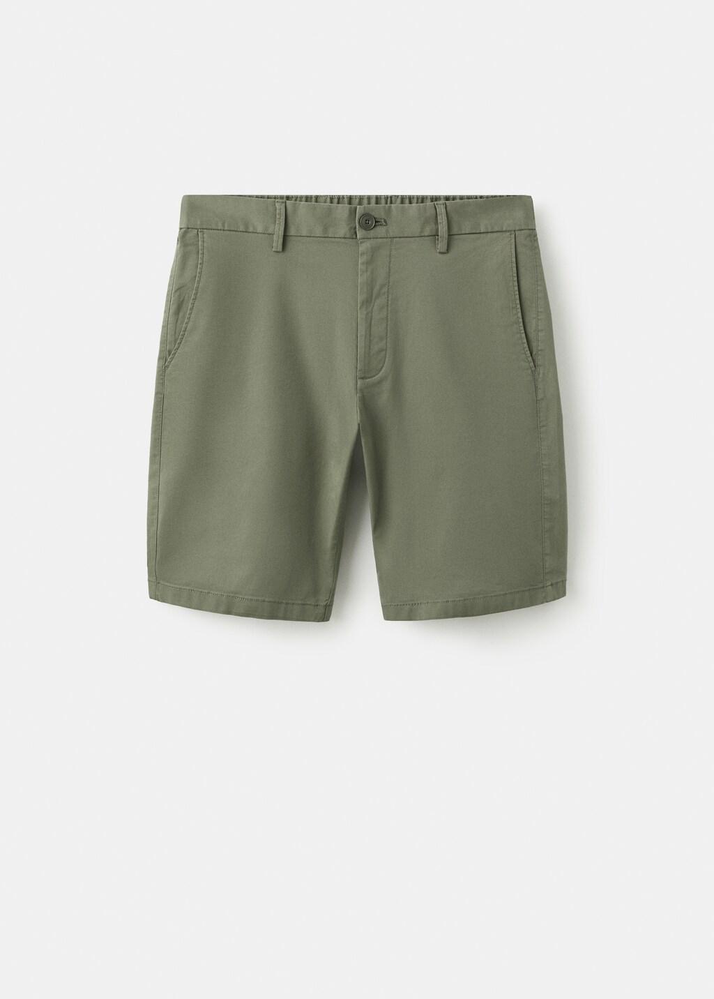 Green Slim-Fit Chino Cotton Bermuda Shorts, Medium Green, large image number 7