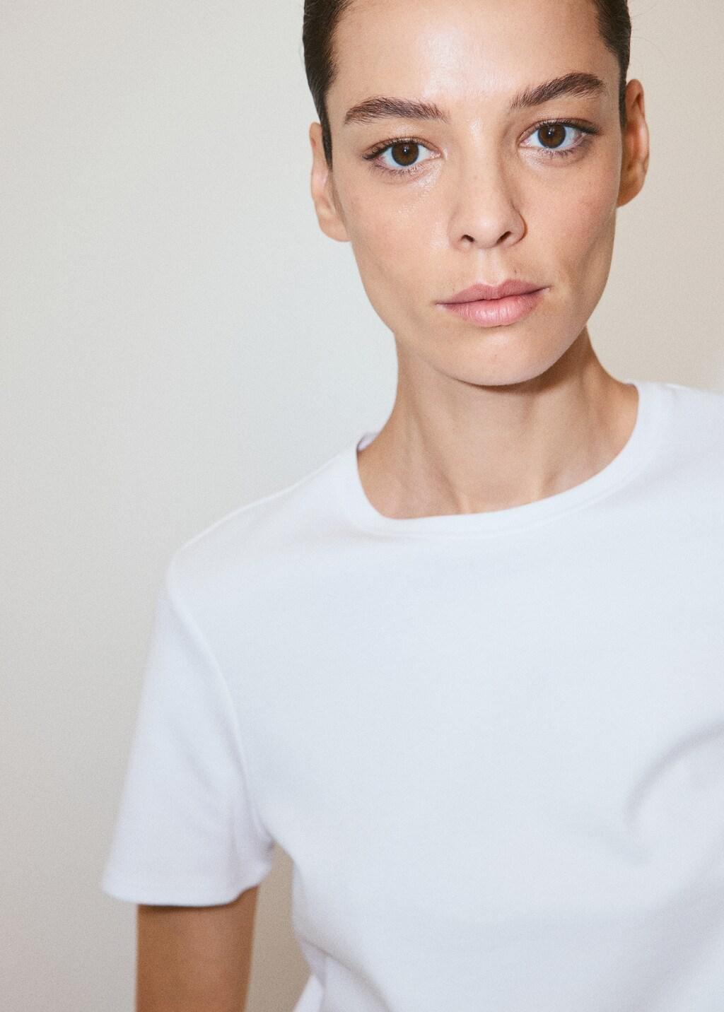 White Cotton T-Shirt, White, large image number 8