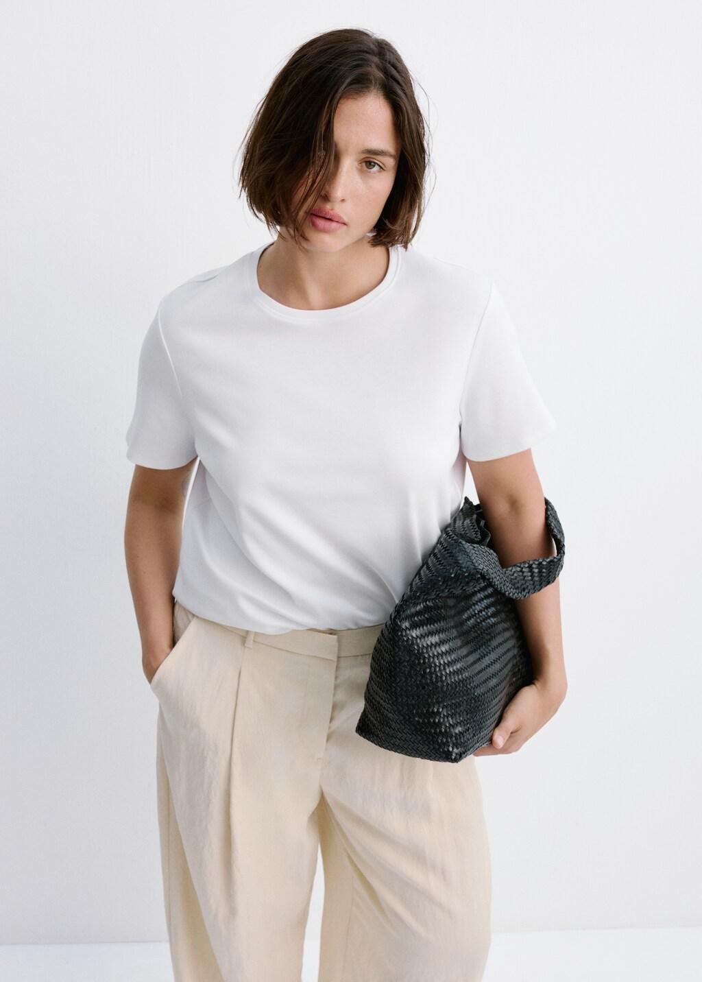 White Cotton T-Shirt, White, large image number 11