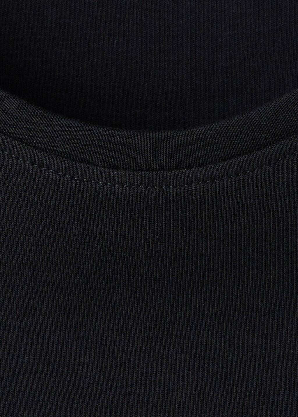 Black Cotton T-Shirt, Black, large image number 1