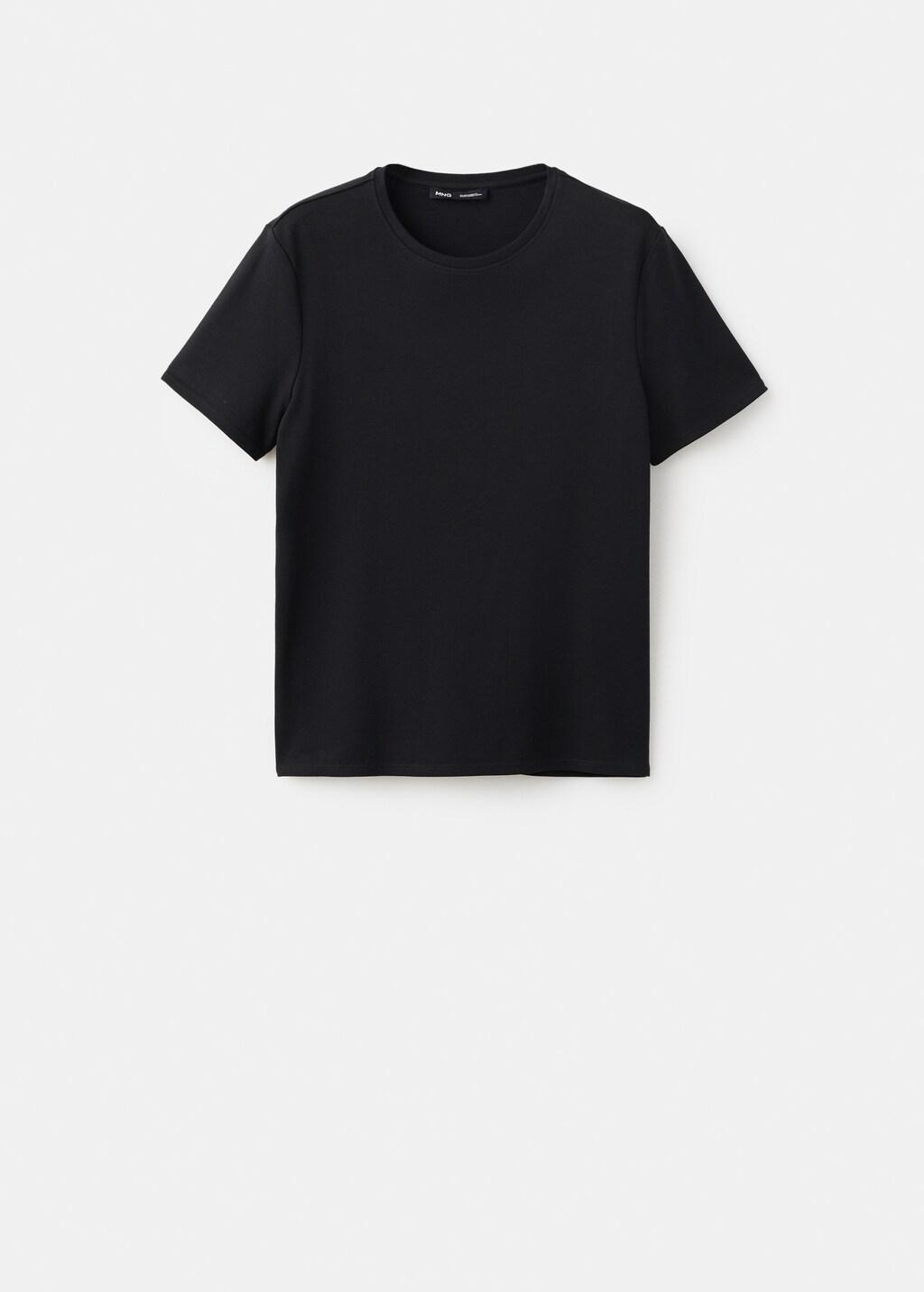 Black Cotton T-Shirt, Black, large image number 12