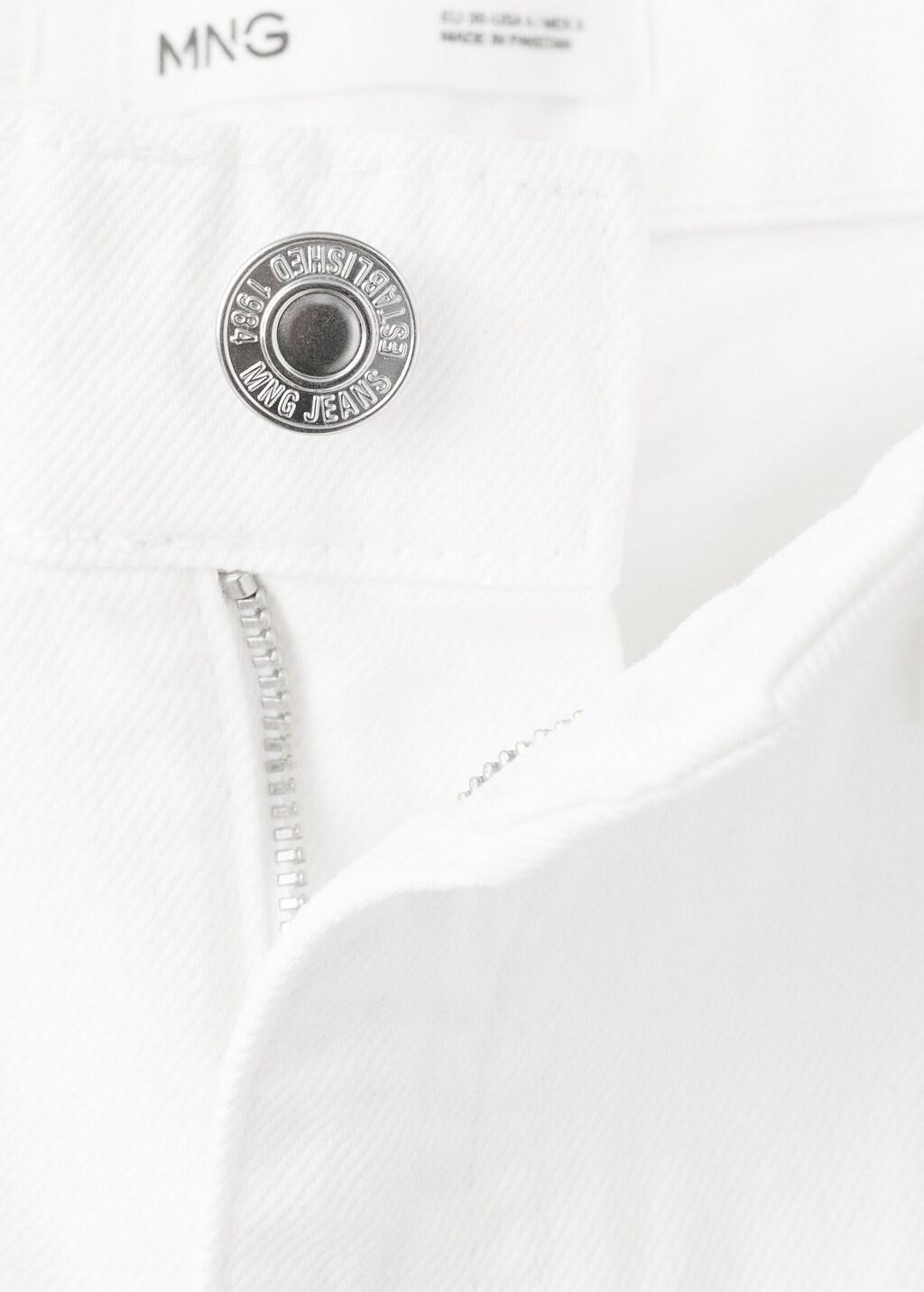 White Straight-Fit Denim Shorts, White, large image number 1