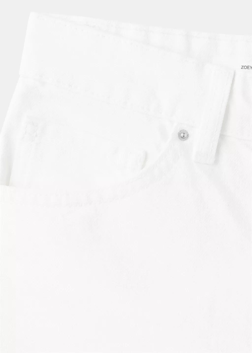 White Straight-Fit Denim Shorts, White, large image number 5