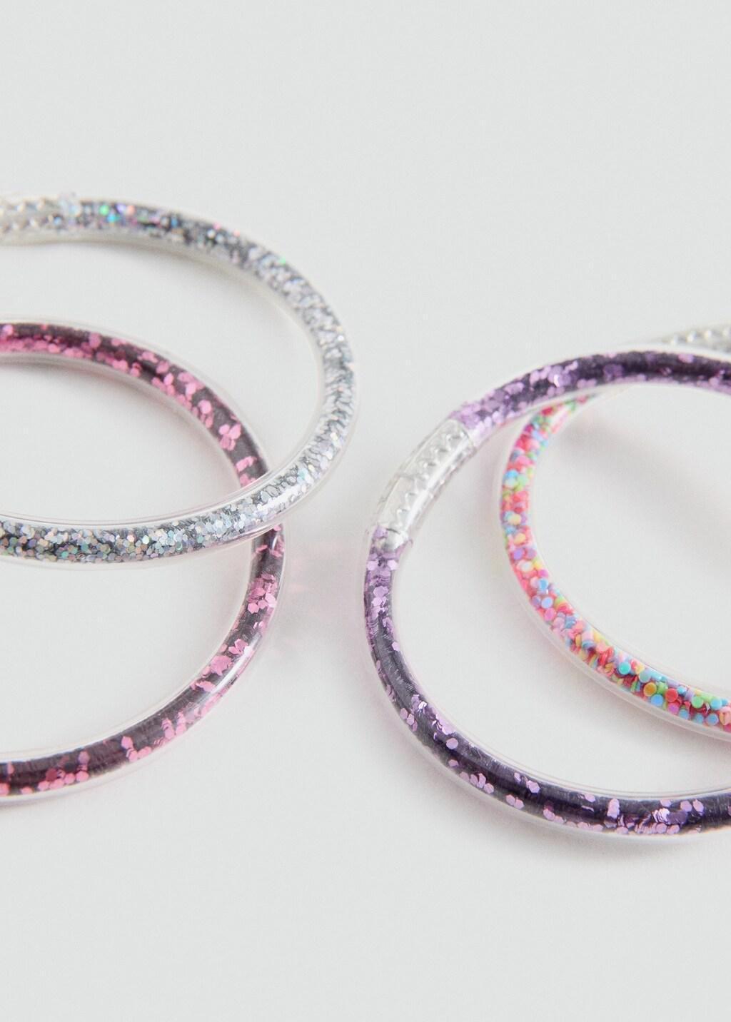 Pink Glitter Bracelets, Set Of 4, Kids Girls, Pink, large image number 1