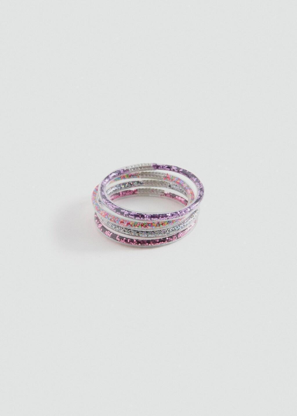 Pink Glitter Bracelets, Set Of 4, Kids Girls, Pink, large image number 3