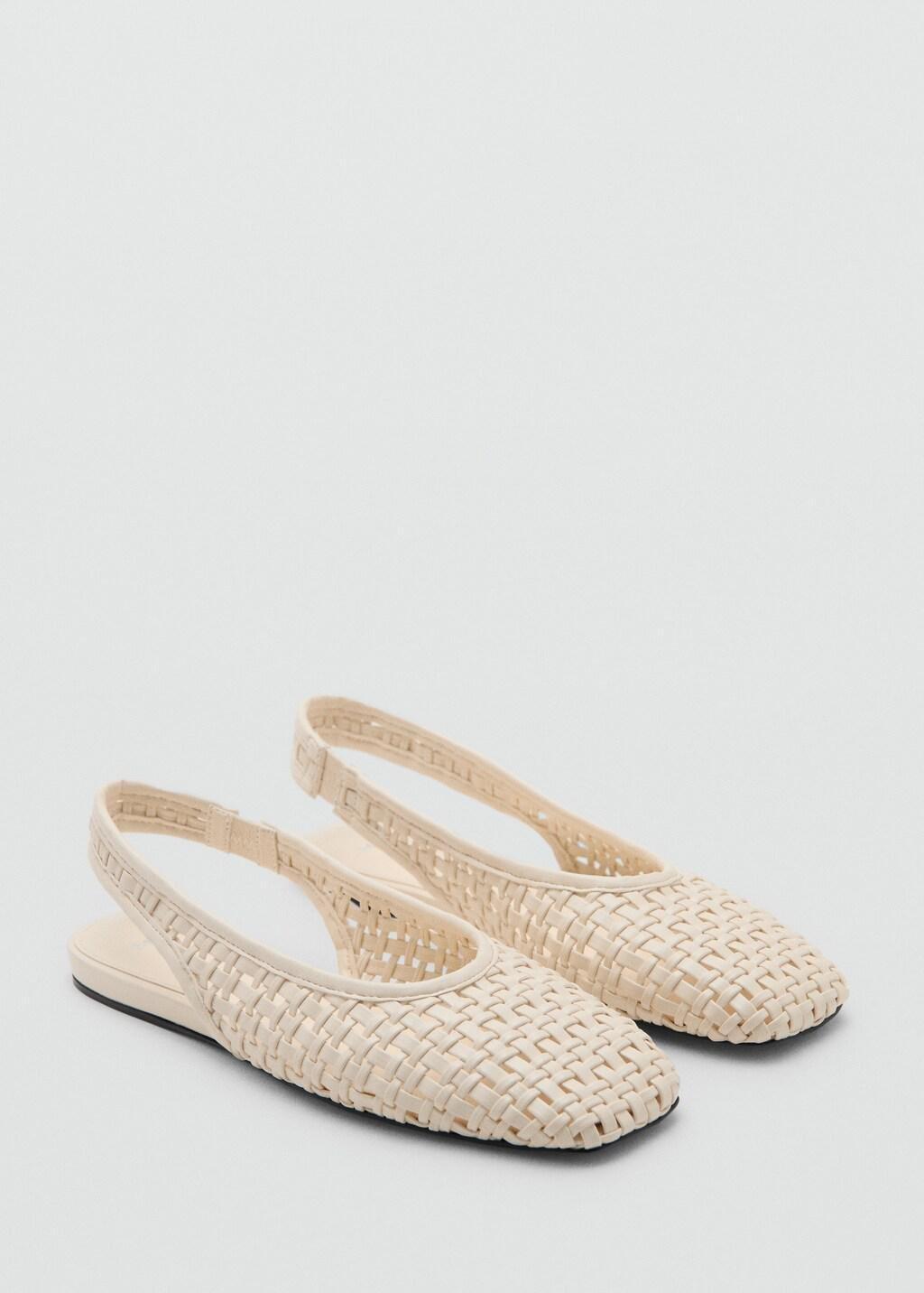WHITE Braided backless ballerina flat, White, large image number 0
