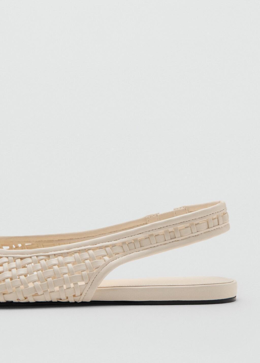 WHITE Braided backless ballerina flat, White, large image number 1