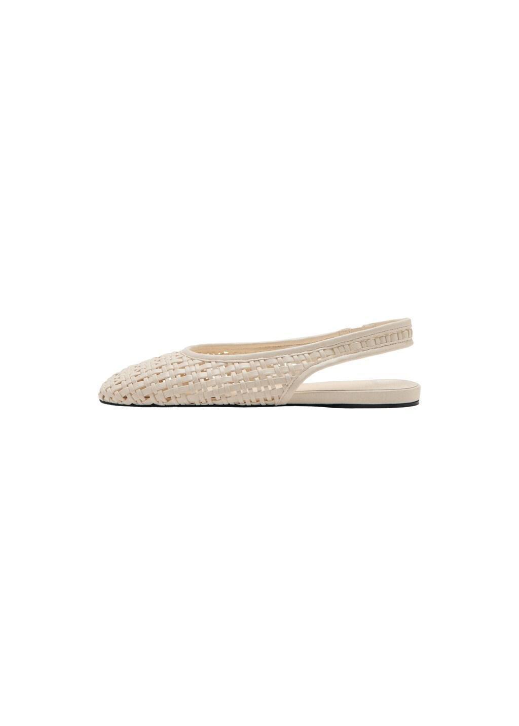 WHITE Braided backless ballerina flat, White, large image number 2