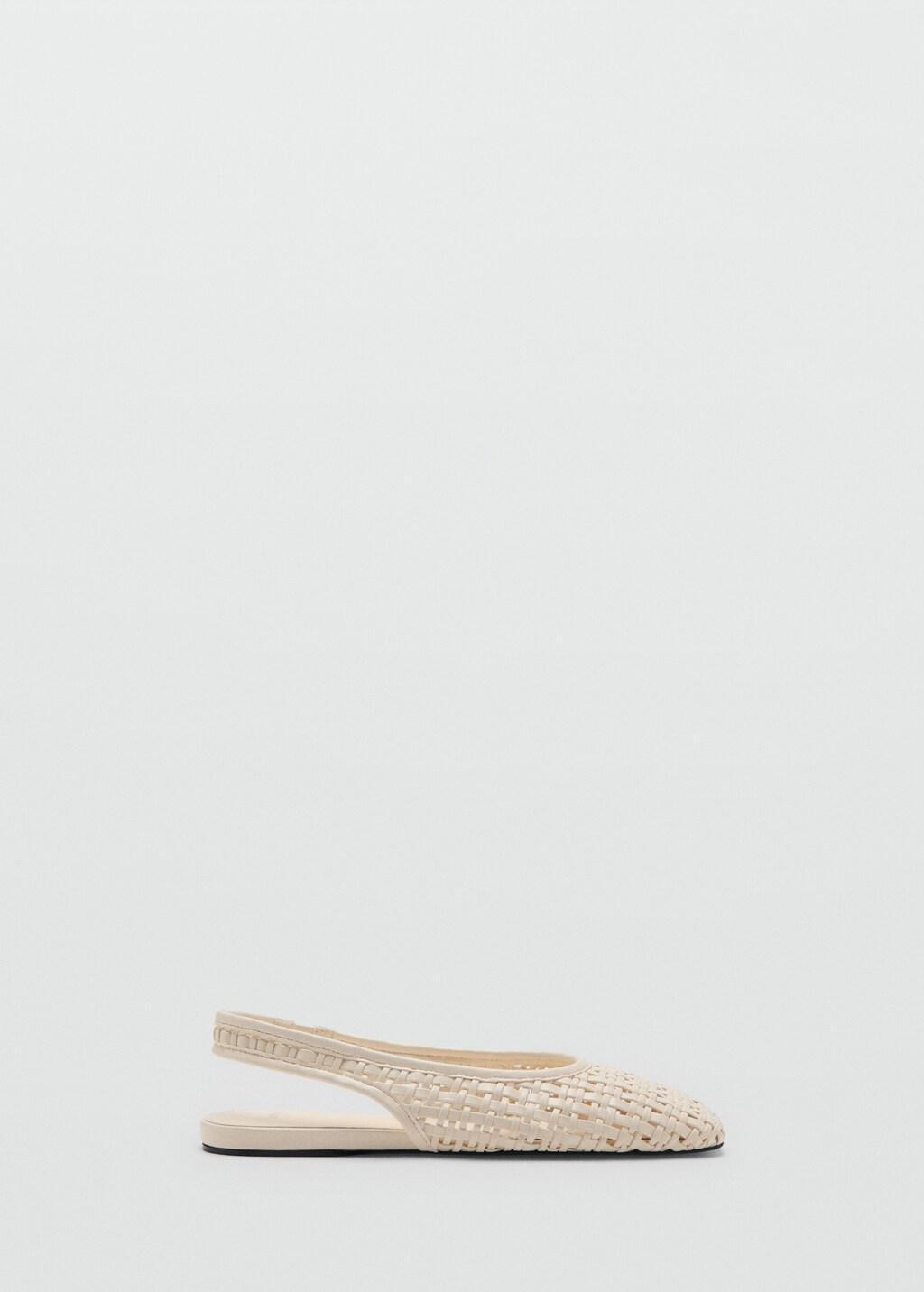 WHITE Braided backless ballerina flat, White, large image number 3