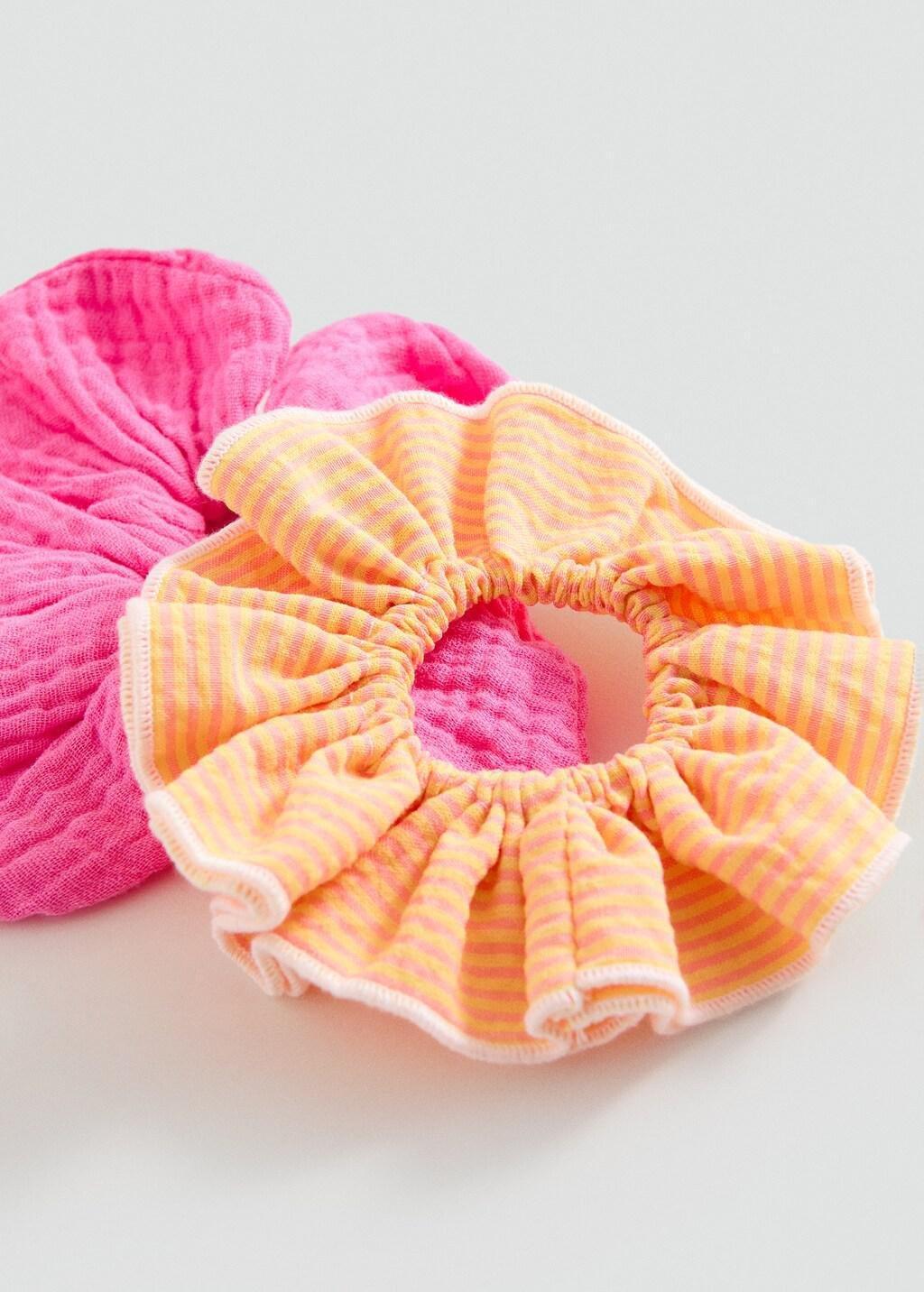 Pink Hair Tie, Set Of 2, Kids Girls, Pink, large image number 0