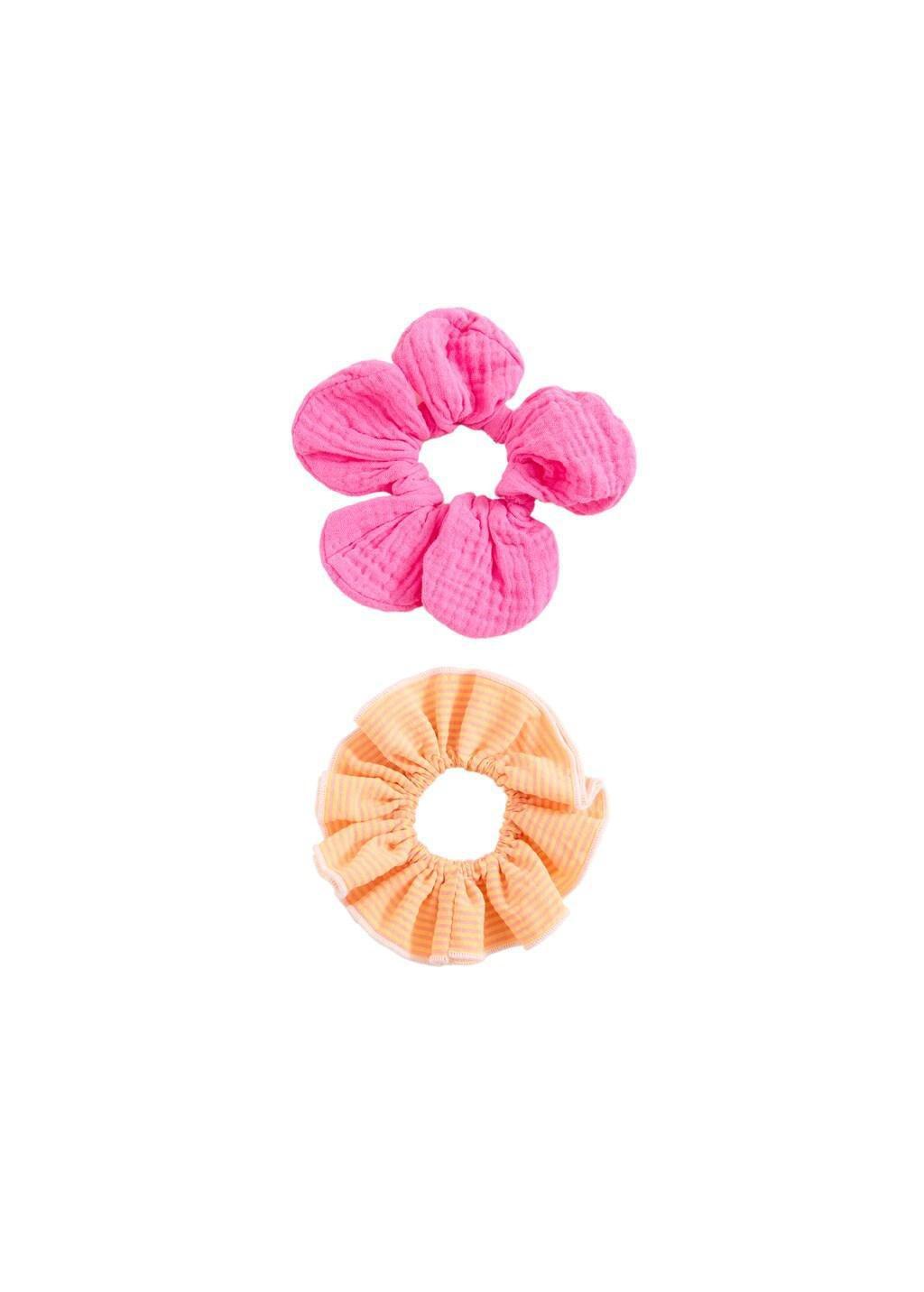 Pink Hair Tie, Set Of 2, Kids Girls, Pink, medium