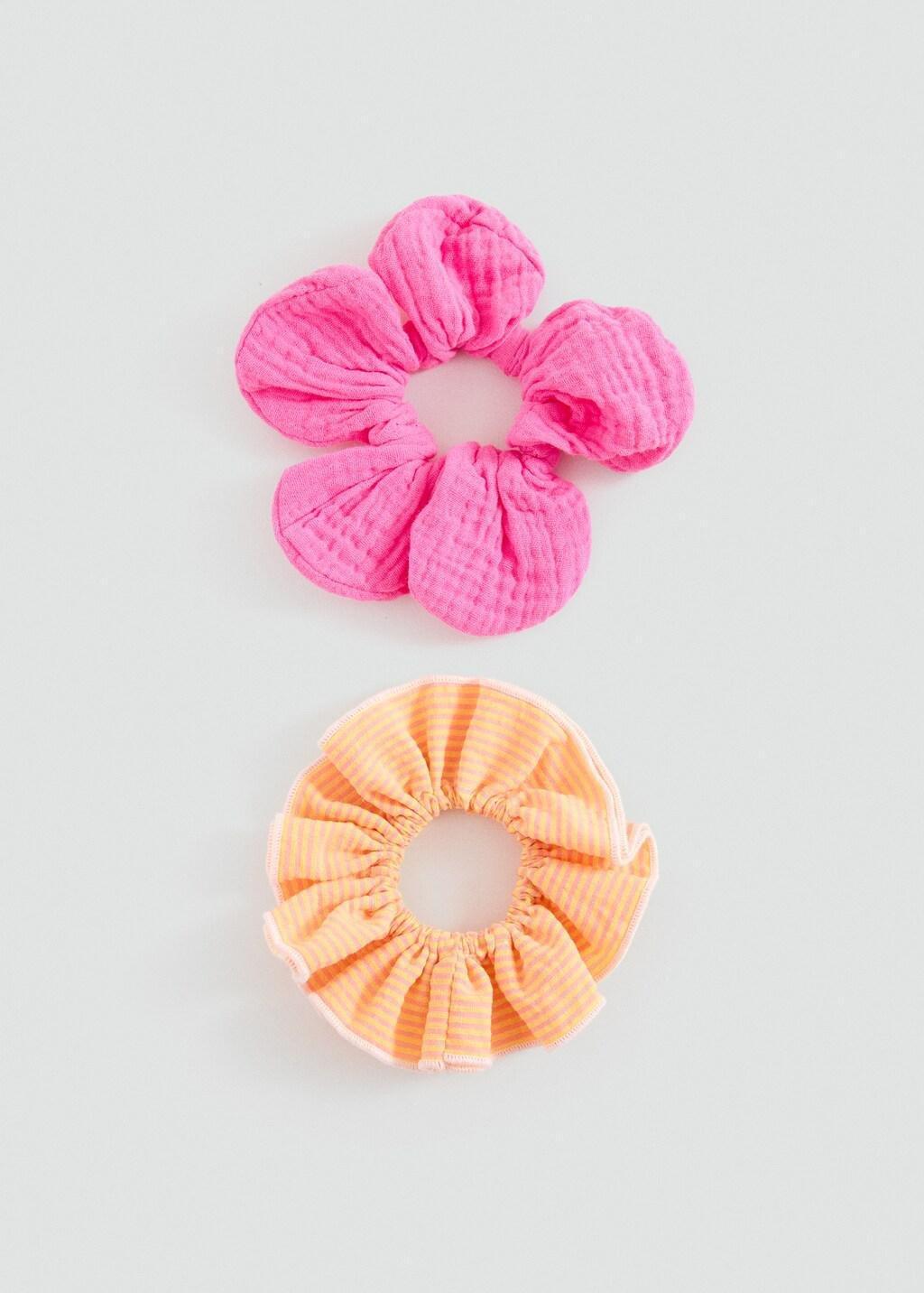 Pink Hair Tie, Set Of 2, Kids Girls, Pink, large image number 3