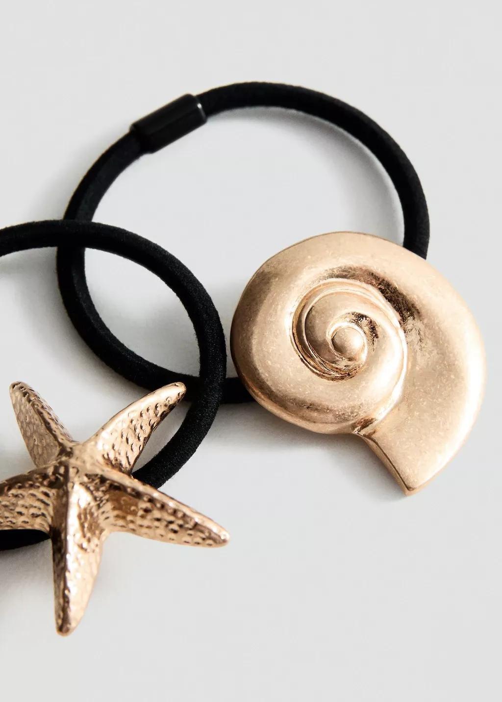 Gold Pack Of 2 Hair Bobbles, Gold, medium