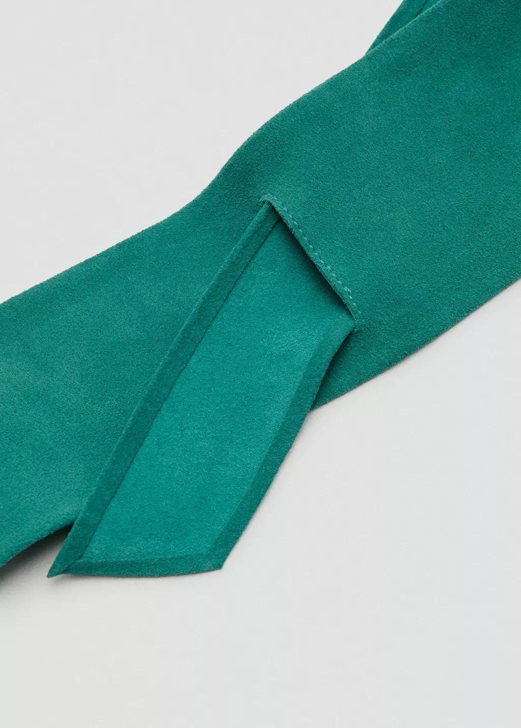 Turquoise Suede Obi Belt, 0201_46, large image number 2
