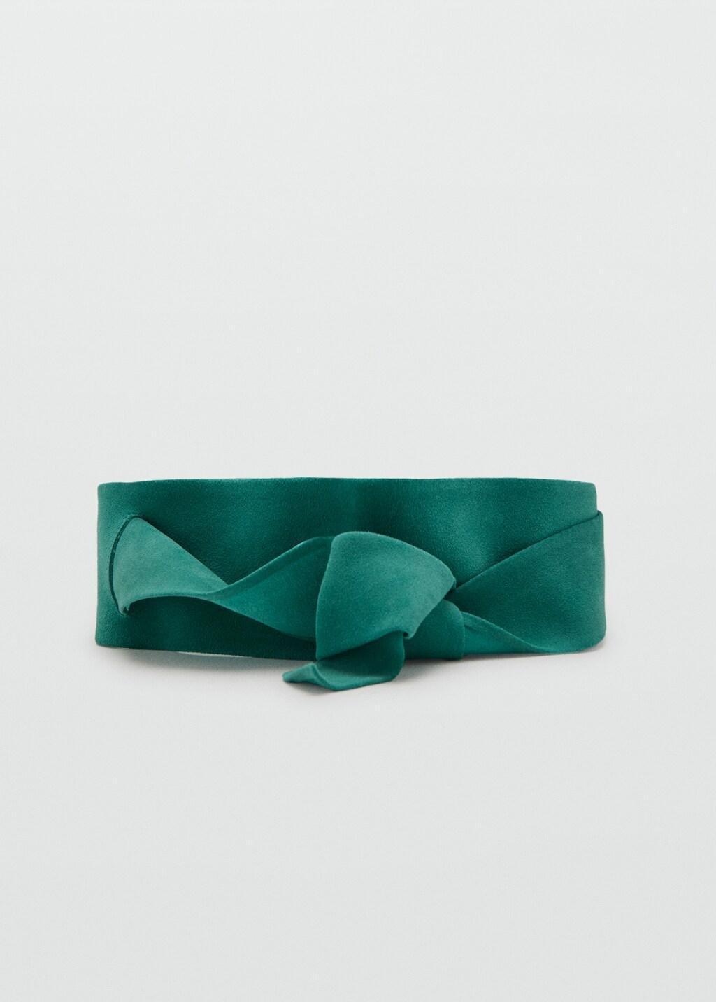 Turquoise Suede Obi Belt, 0201_46, large image number 4
