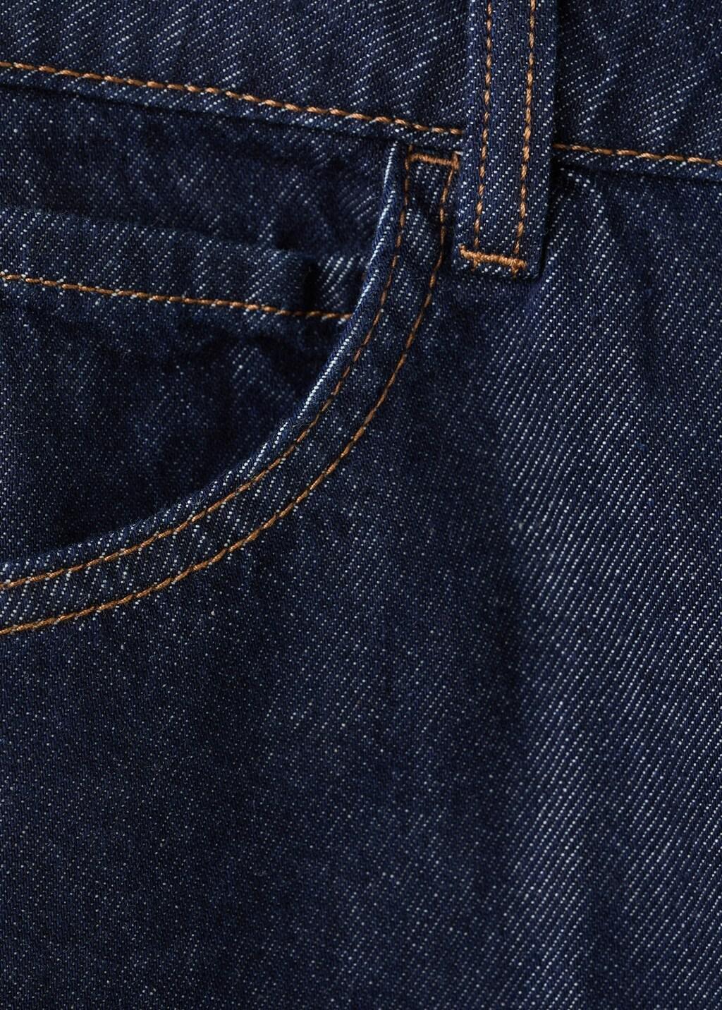 Blue High-Waist Straight-Fit Denim Shorts, Open Blue, large image number 5