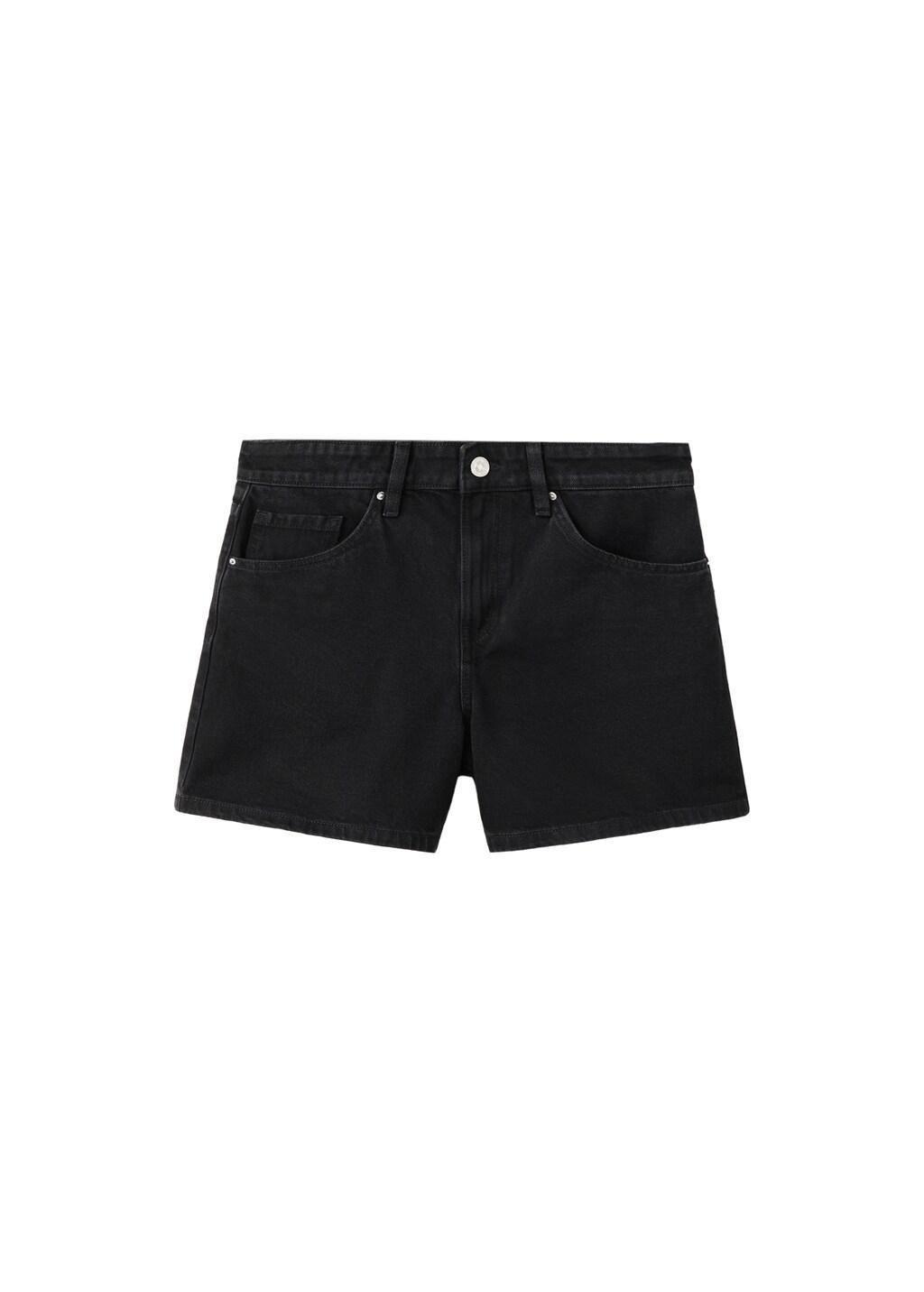 Grey Straight-Fit Denim Shorts, Open Grey, large image number 6