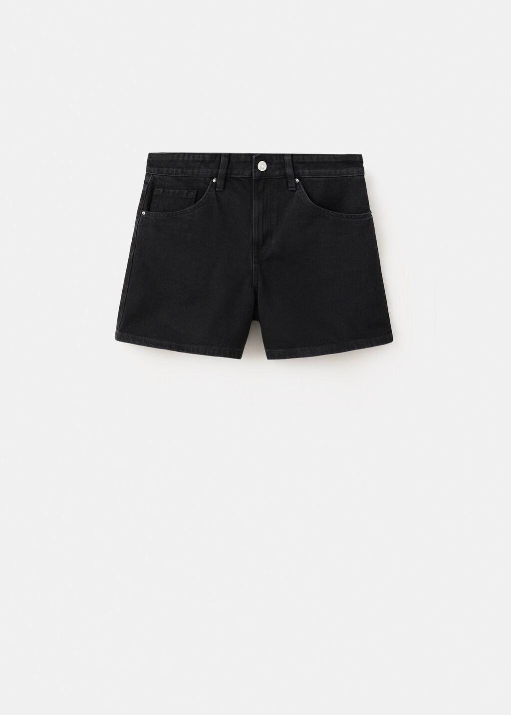 Grey Straight-Fit Denim Shorts, Open Grey, large image number 7