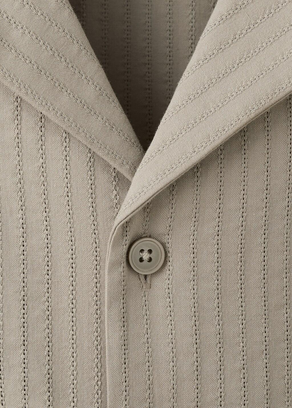 Beige Cotton Shirt With Embroidery Details, Light Beige, large image number 1