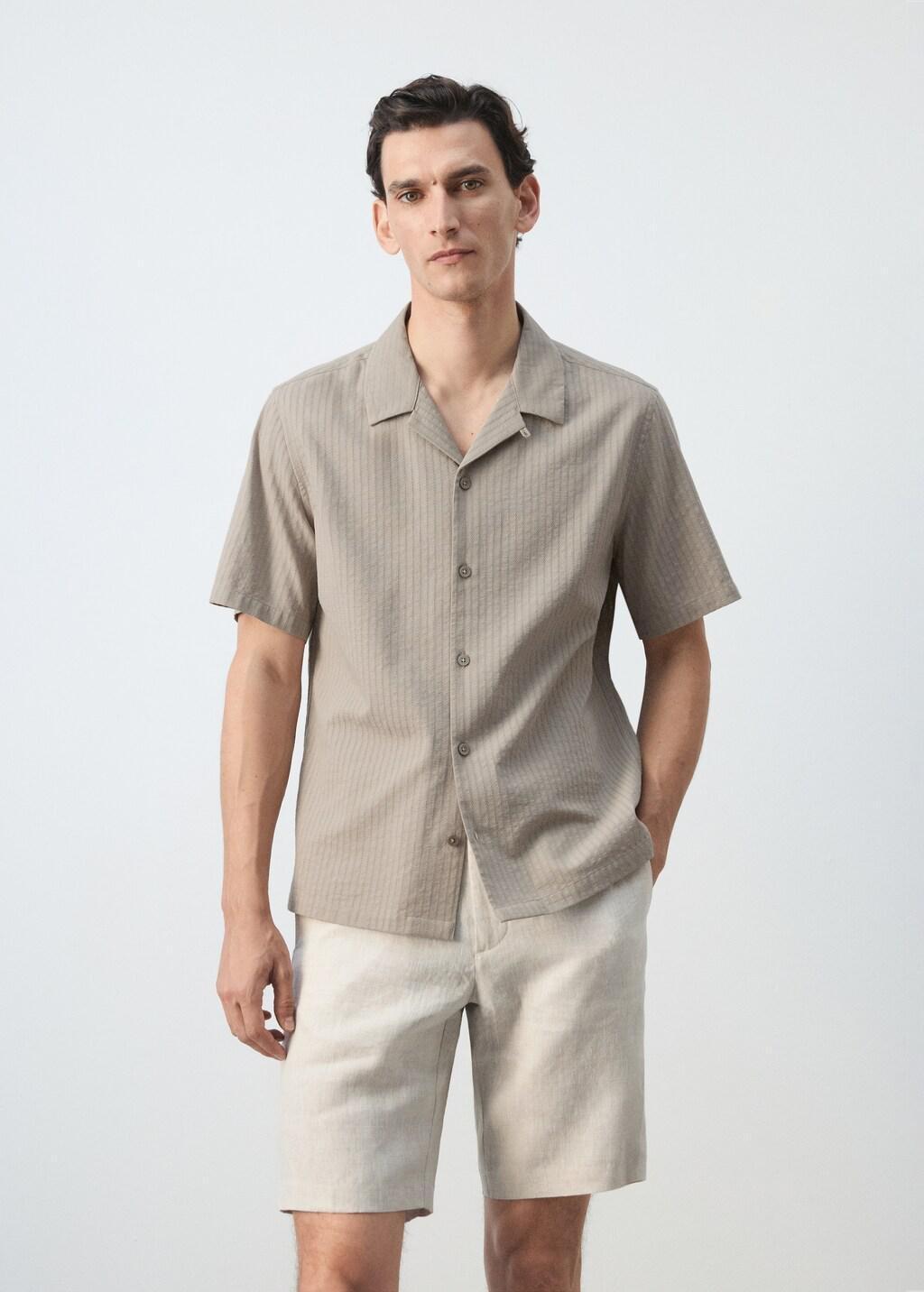 Beige Cotton Shirt With Embroidery Details, Light Beige, large image number 3