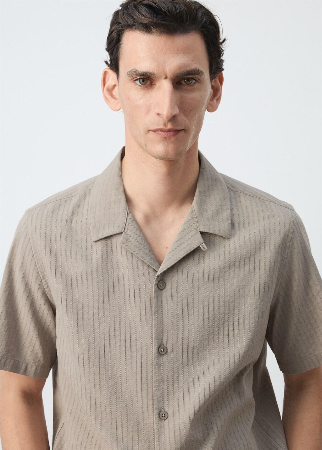 Beige Cotton Shirt With Embroidery Details, Light Beige, large image number 4
