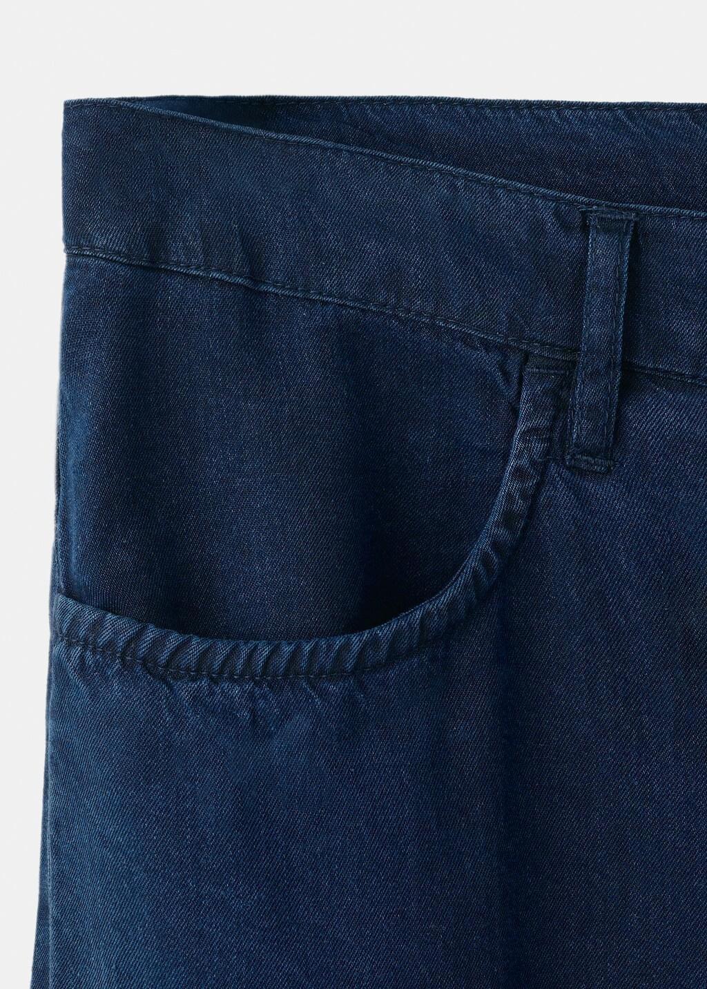 Blue Denim Pants With Bow Belt, Open Blue, large image number 4