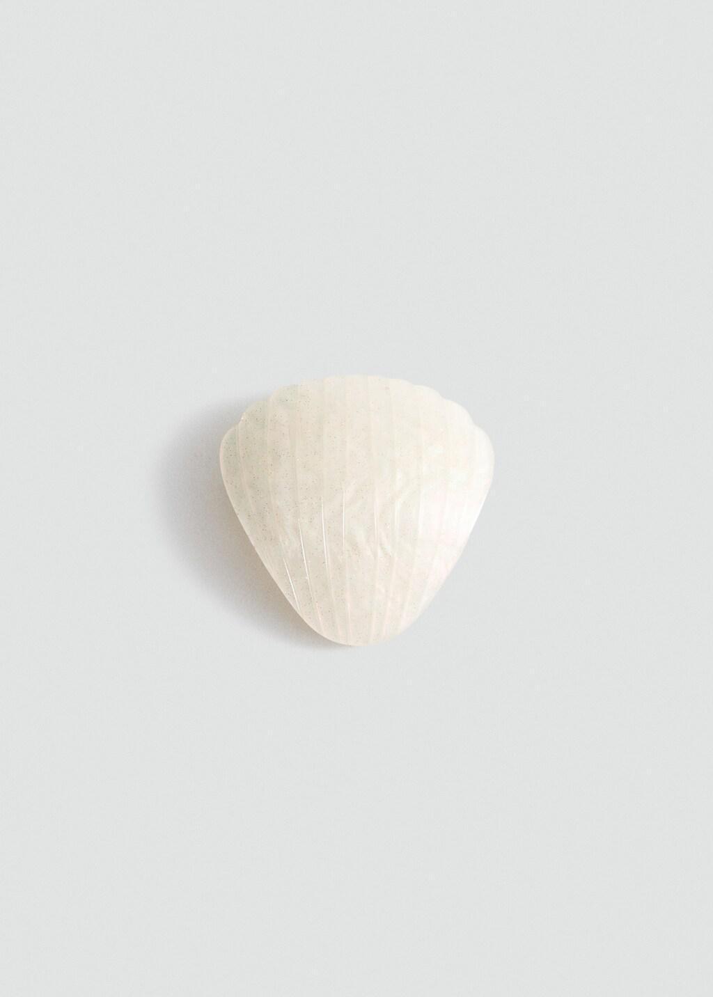 Beige Shell Barrette, Light Beige, medium