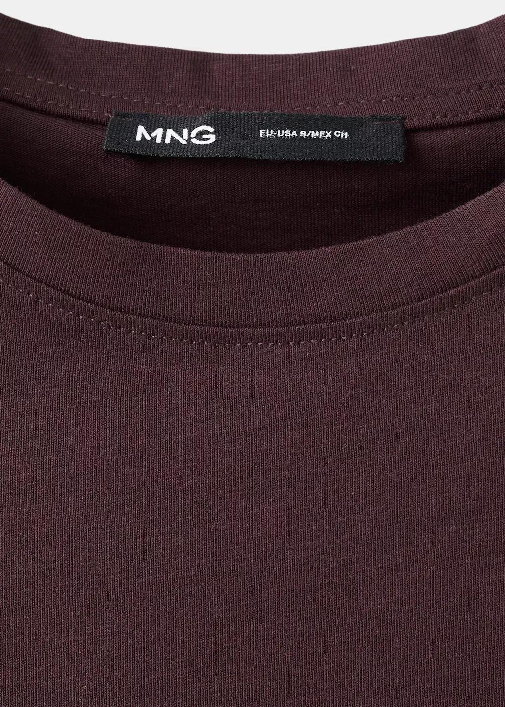 RED Rounded neck cotton t-shirt, Dark Red, large image number 1