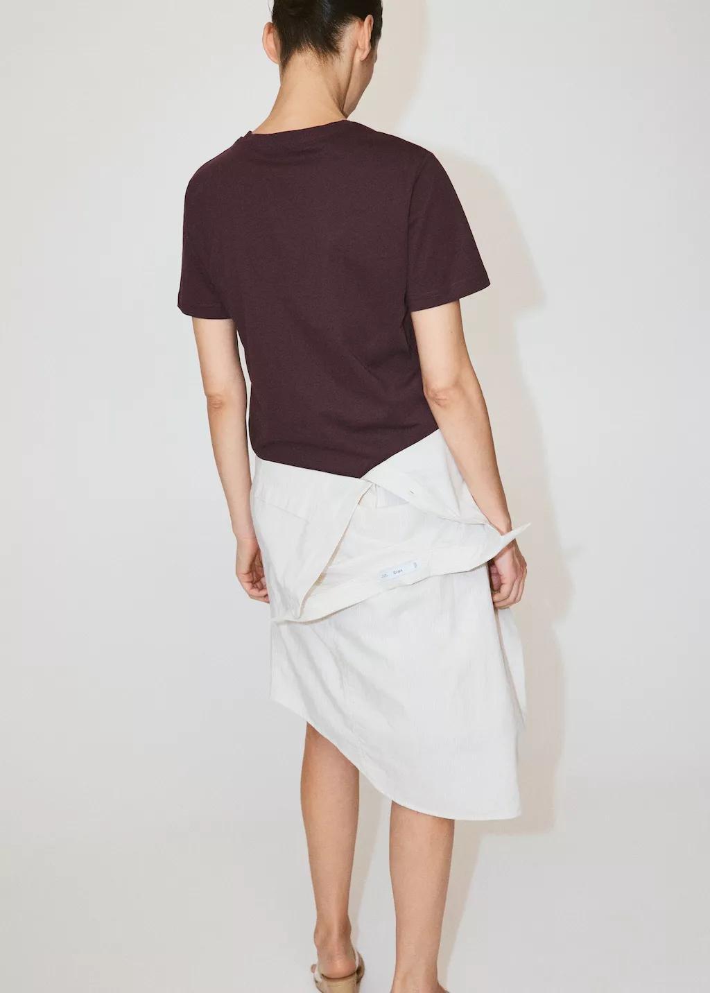 RED Rounded neck cotton t-shirt, Dark Red, large image number 2
