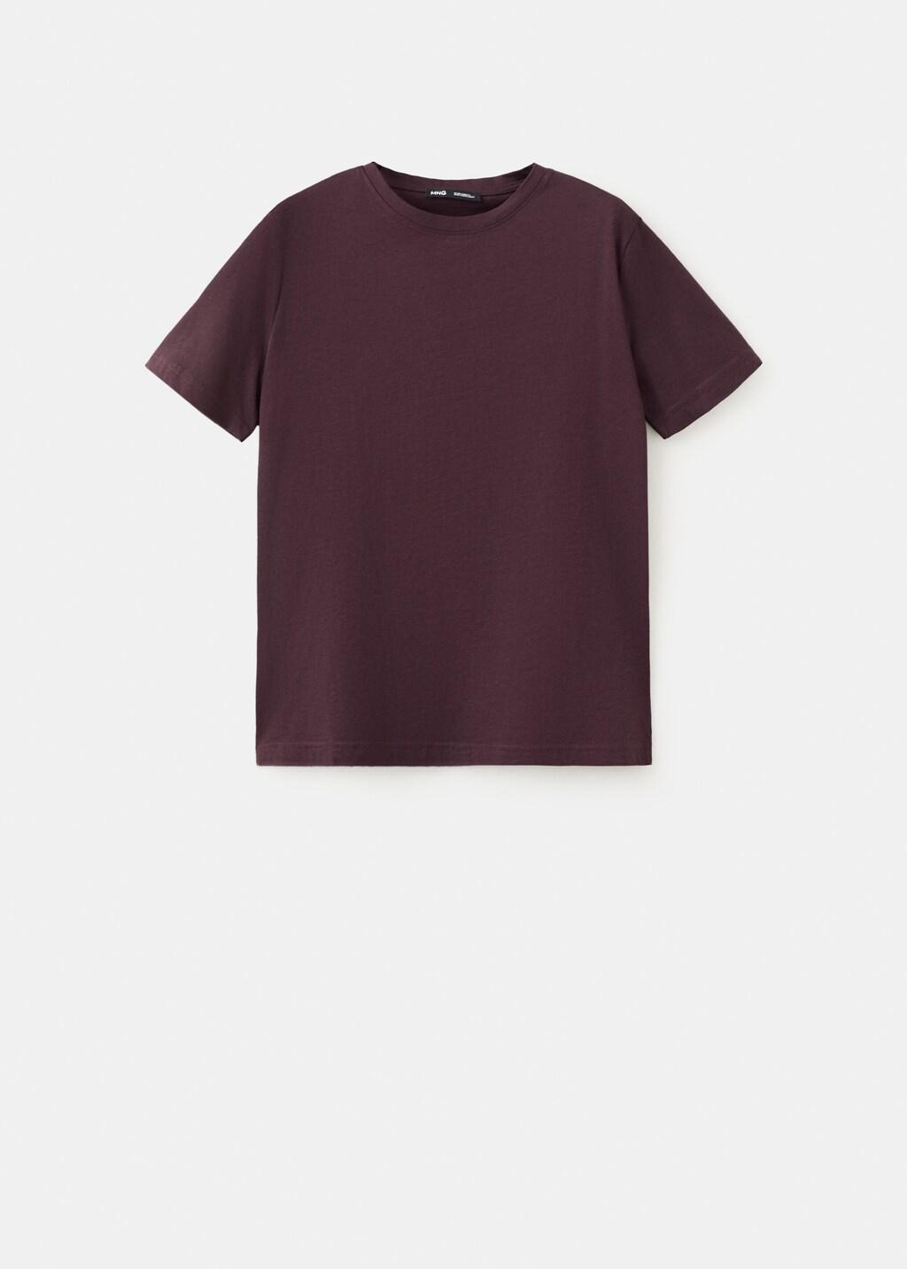 RED Rounded neck cotton t-shirt, Dark Red, large image number 8
