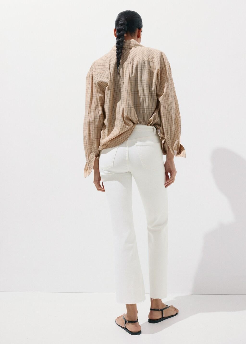 White Sienna Flared Cropped Jeans, White, large image number 2