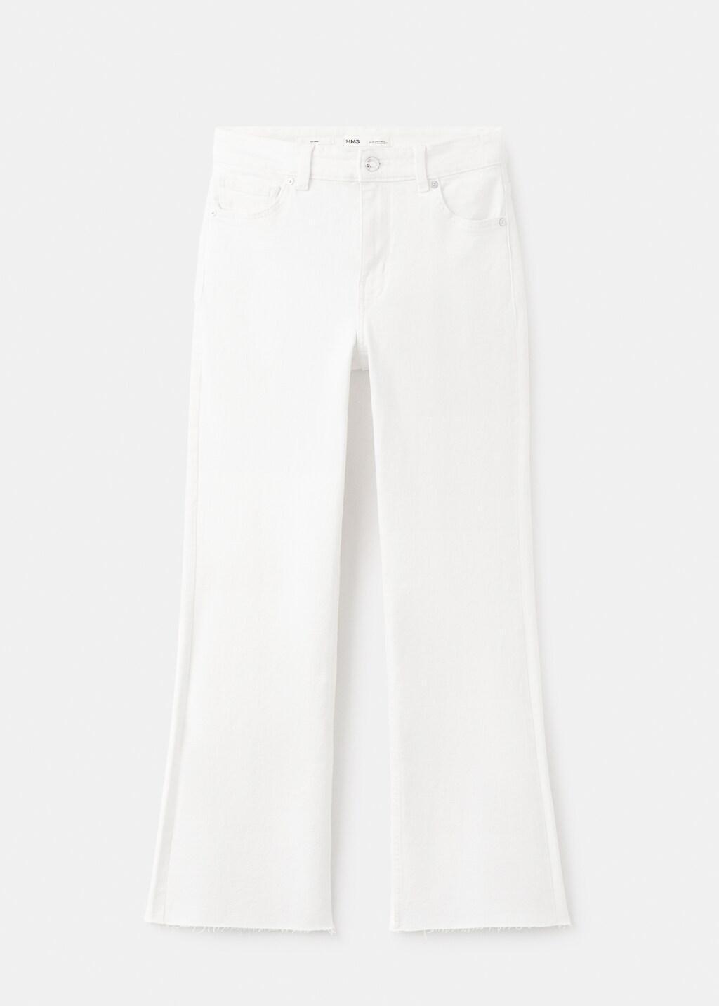 White Sienna Flared Cropped Jeans, White, large image number 8