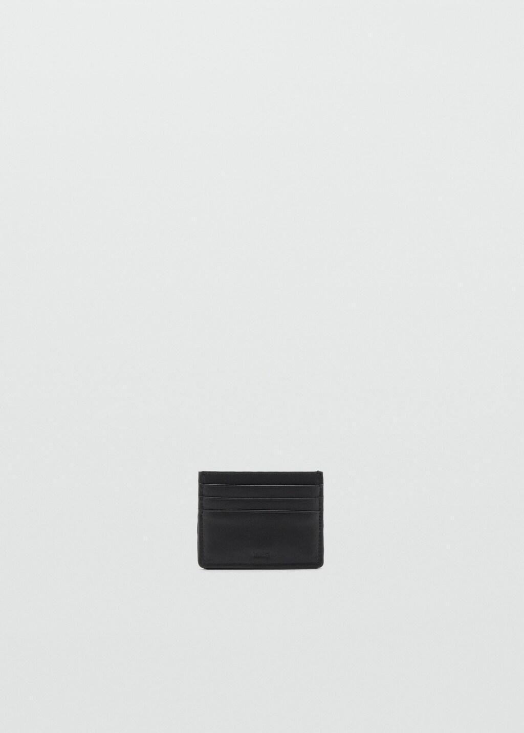 Black Braided Cardholder, Black, medium
