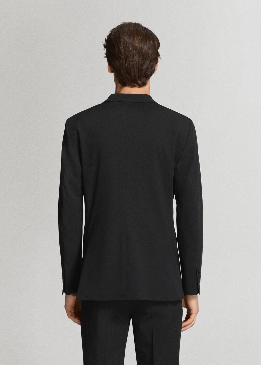 Black Super Slim-Fit Suit Jacket In Stretch Fabric, Black, large image number 2
