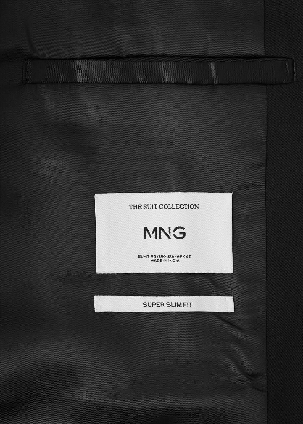 Black Super Slim-Fit Suit Jacket In Stretch Fabric, Black, large image number 5