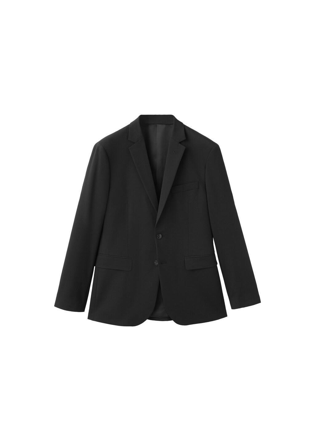 Black Super Slim-Fit Suit Jacket In Stretch Fabric, Black, large image number 6