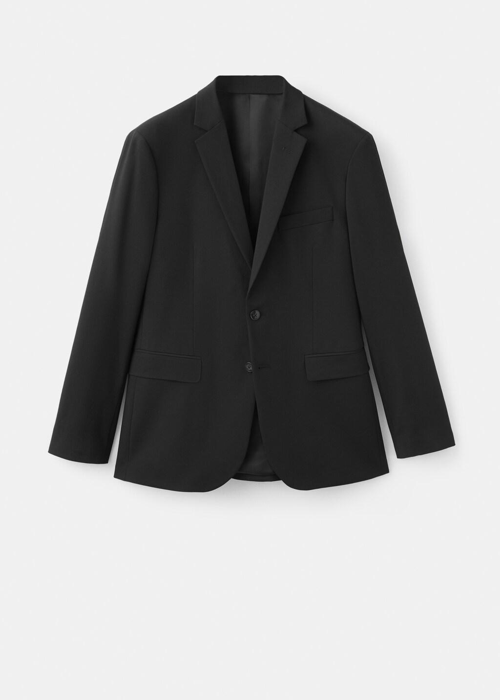 Black Super Slim-Fit Suit Jacket In Stretch Fabric, Black, large image number 7