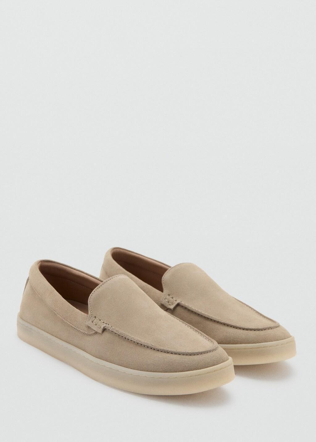 Brown Split Leather Shoes, Light Pastel Brown, large image number 0
