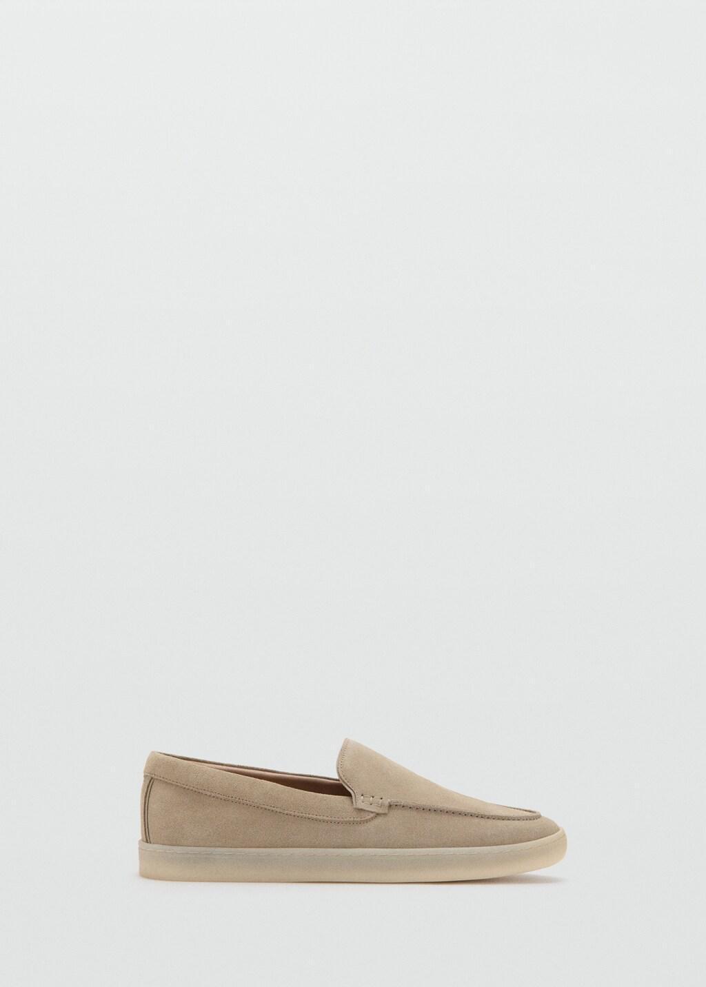 Brown Split Leather Shoes, Light Pastel Brown, large image number 3