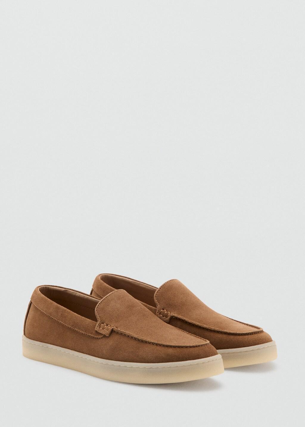 DARK BROWN Split leather shoes, Dark Brown, medium