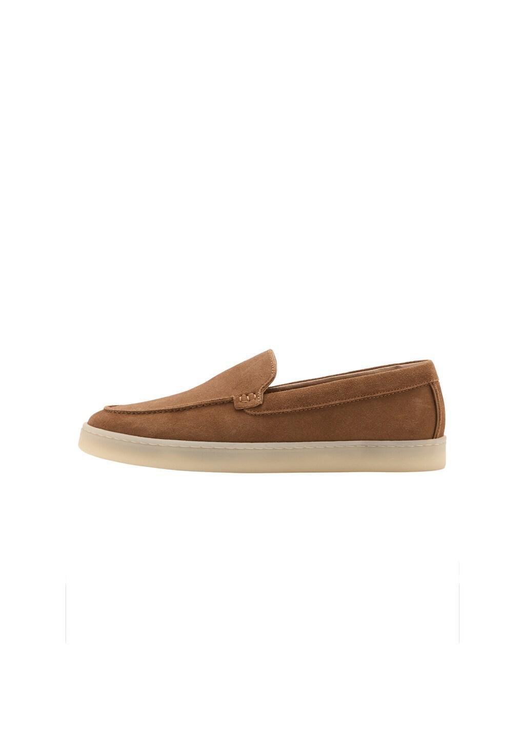 DARK BROWN Split leather shoes, Dark Brown, medium