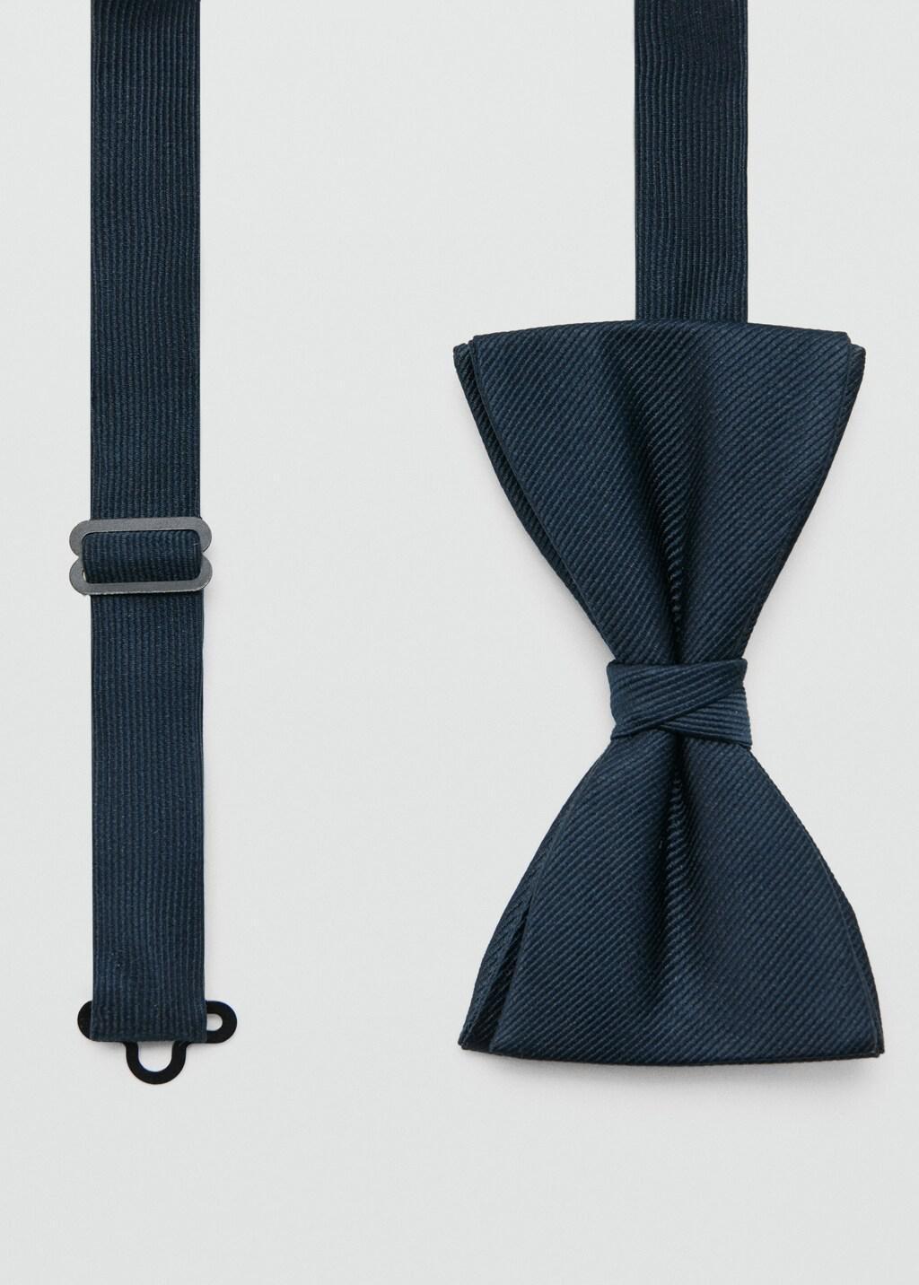 Blue Classic Bow Tie With Microstructure, Navy, large image number 0